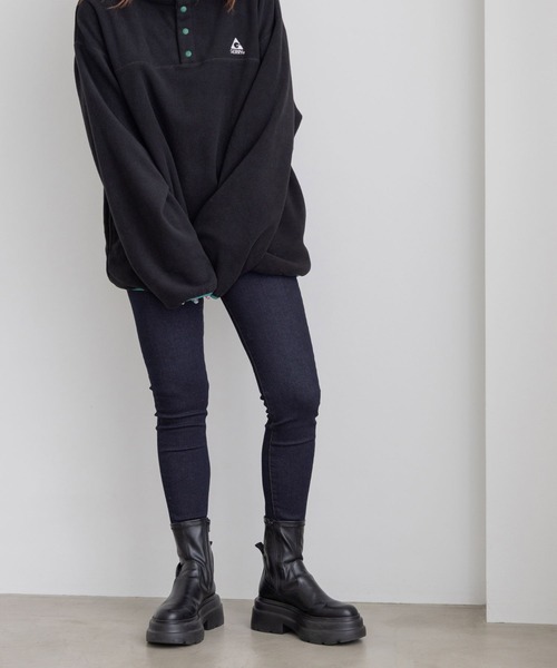 「LOWRYS FARM」 スキニーデニムパンツ MEDIUM ブラック レディース