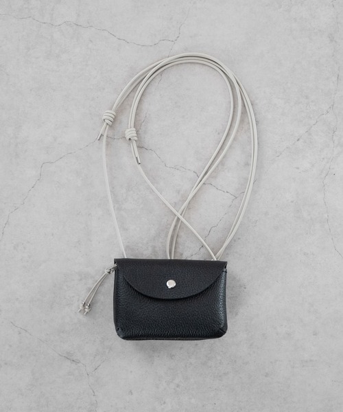 ソコハカトナク…鈍い光leather皺歪み鎖＋ケースネックウォレット SENTI（センティ） ポーチ SENTI SHRINK LEATHER NECKWALLET