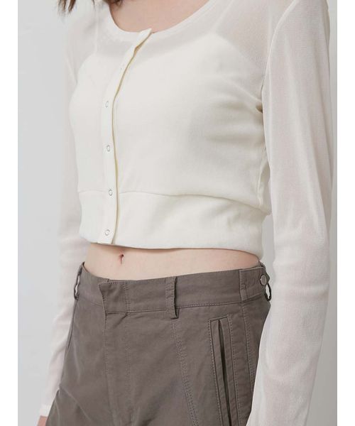 styling/ カーディガン フロッキーチュールカーディガン レディース