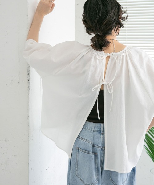 「KBF」 半袖ブラウス ONE ブルー レディース_画像7