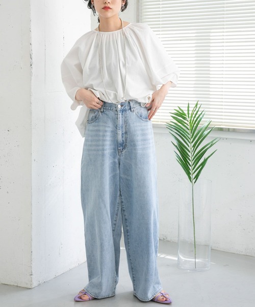 「KBF」 半袖ブラウス ONE ブルー レディース_画像9