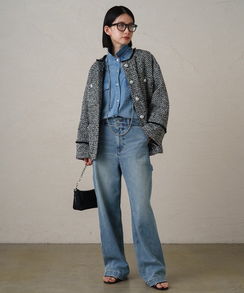 Loungedress（ラウンジドレス） ツイードジャケット FREE ライトグレー