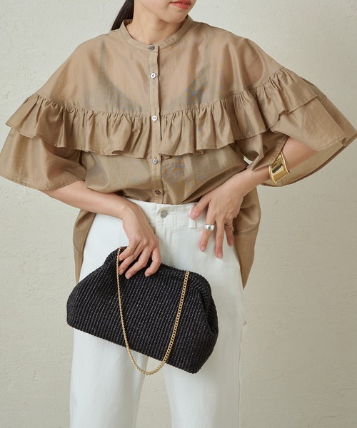 「LOUNGEDRESS」 半袖ブラウス FREE ブラック レディース_画像8