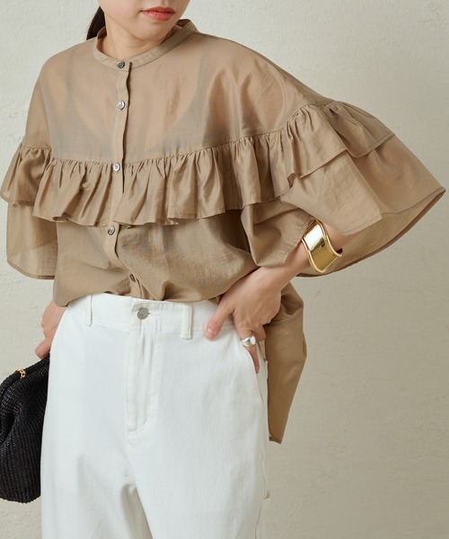 「LOUNGEDRESS」 半袖ブラウス FREE ブラック レディース_画像9