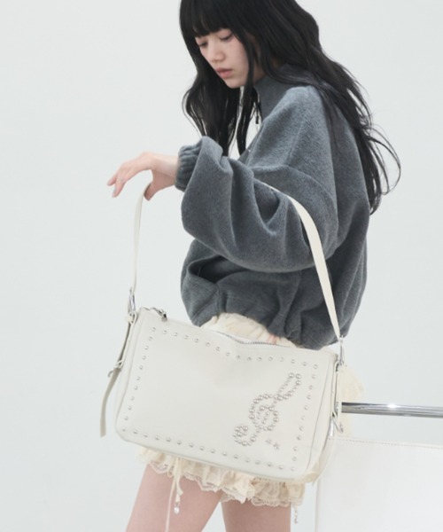 CLANE スタッズ ショルダーバッグ CLANE - ドローストリングスタッズバッグ - DRAWSTRING STUDS BAG