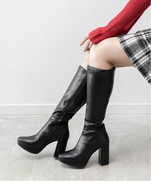 RANDA（ランダ） ブーツ 晴雨兼用 ストレッチ ラウンドトゥストーム