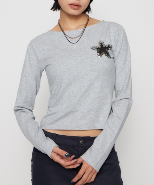 LAGUA GEM（ラグアジェム） tシャツ SHELL LIKE BUTTON ロングスリーブ