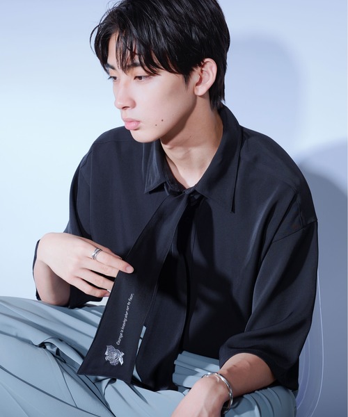 「Ellno Loset」 半袖シャツ MEDIUM オフホワイト メンズ_画像2