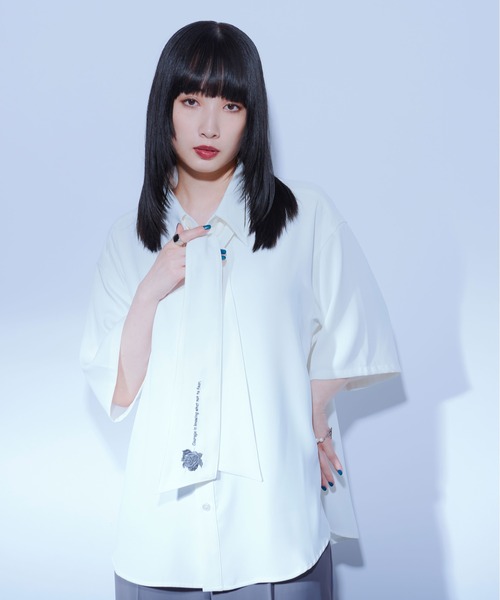 「Ellno Loset」 半袖シャツ MEDIUM オフホワイト メンズ_画像3