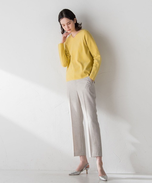 「la.f…」 長袖ニット 11号 ネイビー レディース_画像4