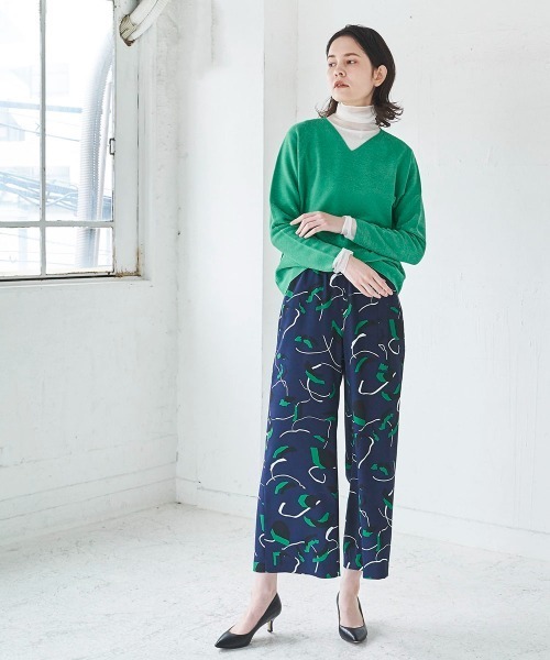 「la.f…」 長袖ニット 11号 ネイビー レディース_画像9