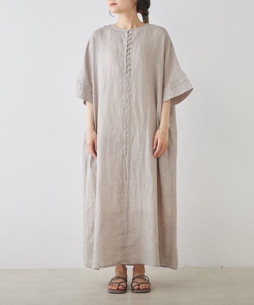 「PUAL CE CIN」 半袖ワンピース FREE ブラック レディース_画像2