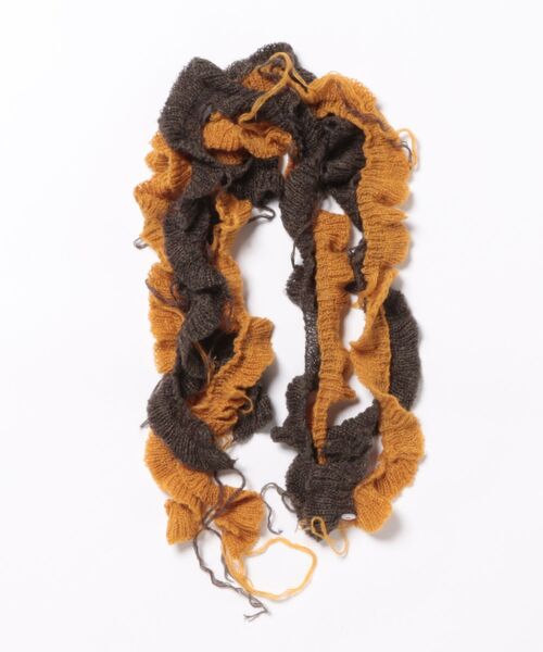 マフラー ストール Y2K ウール混 ボーダーニットスカーフ マフラー