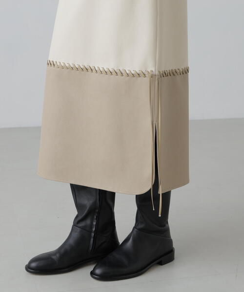 新品アドーア　レザースカート ADORE（アドーア） スカート レースアップフェイクレザースカート