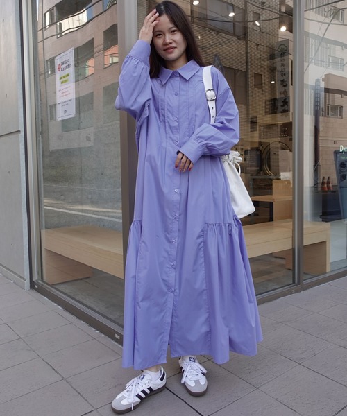 ヤエカ×ほぼ日 長袖シャツワンピース LDK WARE ネイビー M YAECA×HOBONICHI ほぼ日 『LDKWARE』ロングシャツワンピース