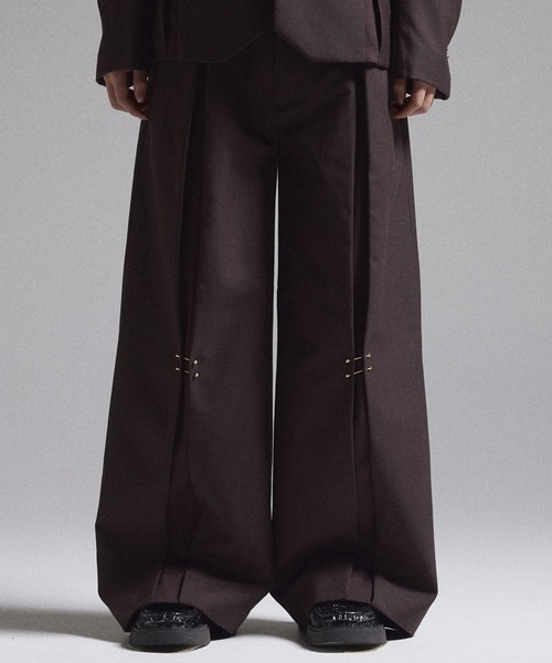 GRANCY スラックス 「GRANCY」Pierced Tuck Slacks / ピアスデザイン