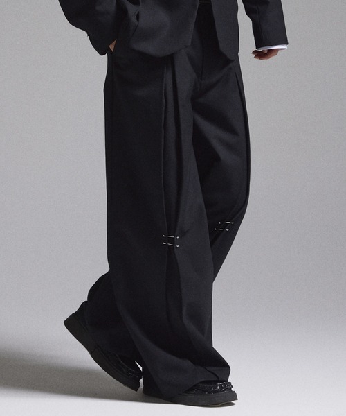 GRANCY スラックス 「GRANCY」Pierced Tuck Slacks / ピアスデザイン