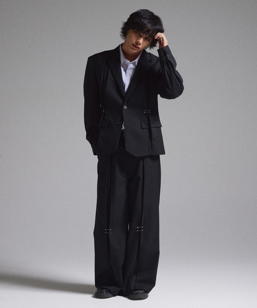 GRANCY スラックス 「GRANCY」Pierced Tuck Slacks / ピアスデザイン