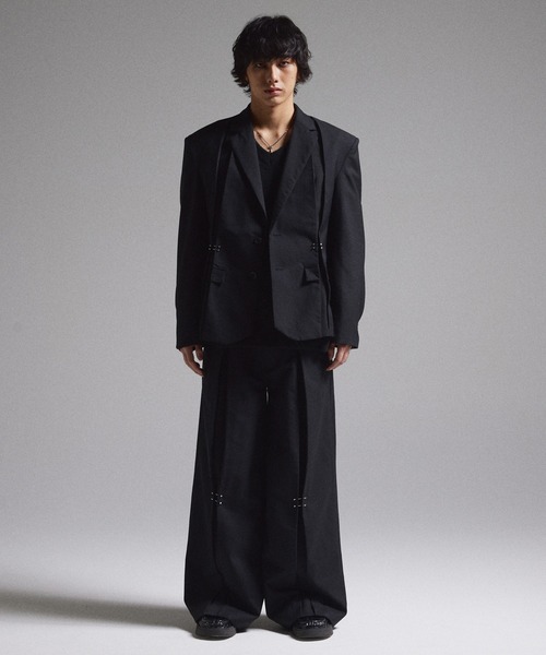 GRANCY スラックス 「GRANCY」Pierced Tuck Slacks / ピアスデザイン
