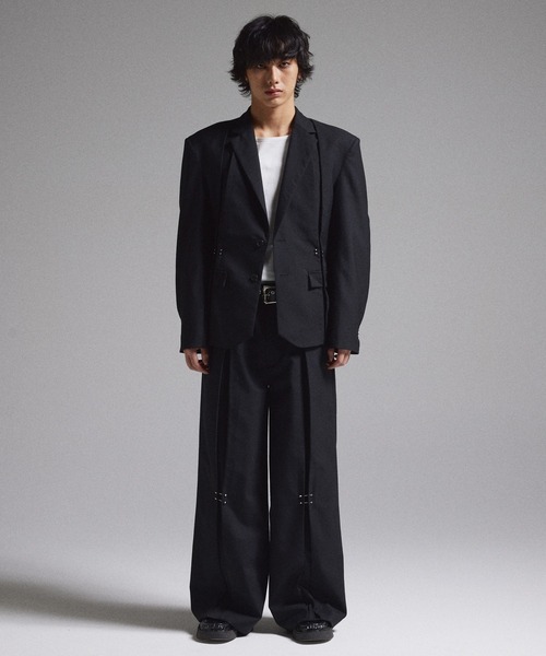 GRANCY スラックス 「GRANCY」Pierced Tuck Slacks / ピアスデザイン