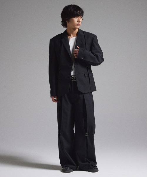 GRANCY スラックス 「GRANCY」Pierced Tuck Slacks / ピアスデザイン