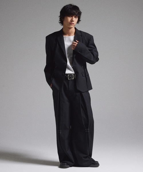 GRANCY スラックス 「GRANCY」Pierced Tuck Slacks / ピアスデザイン