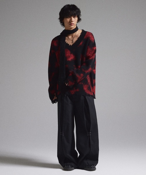 GRANCY スラックス 「GRANCY」Pierced Tuck Slacks / ピアスデザイン