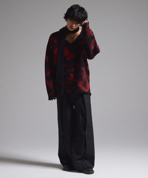 GRANCY スラックス 「GRANCY」Pierced Tuck Slacks / ピアスデザイン