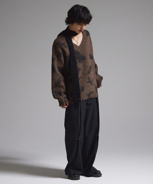 GRANCY スラックス 「GRANCY」Pierced Tuck Slacks / ピアスデザイン