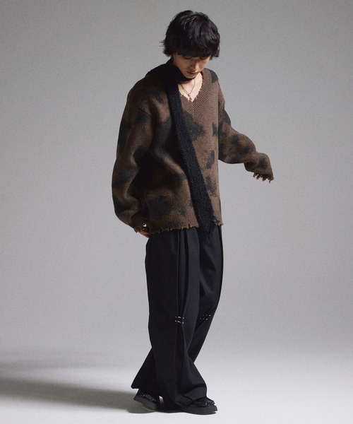 GRANCY スラックス 「GRANCY」Pierced Tuck Slacks / ピアスデザイン