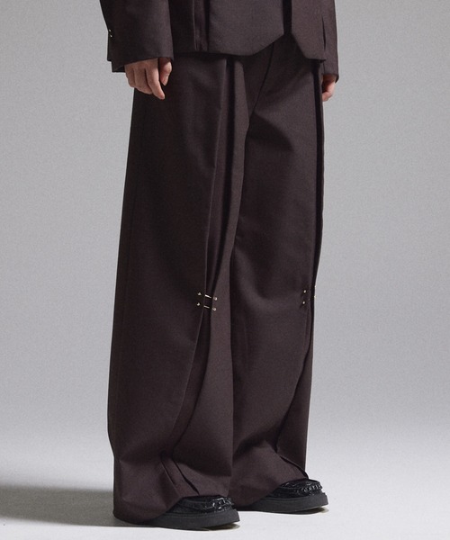 GRANCY スラックス 「GRANCY」Pierced Tuck Slacks / ピアスデザイン