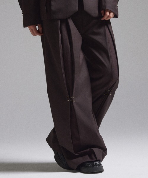 GRANCY スラックス 「GRANCY」Pierced Tuck Slacks / ピアスデザイン