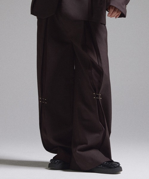 GRANCY スラックス 「GRANCY」Pierced Tuck Slacks / ピアスデザイン