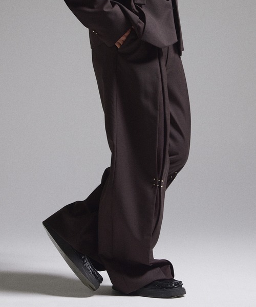 GRANCY ワイドパンツ スラックス 「GRANCY」Pierced Tuck Slacks