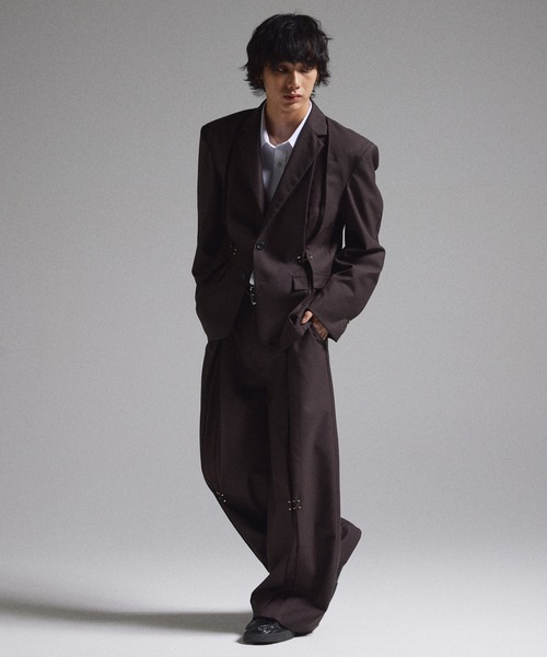 grancyピアススラックス　新品タグ付き　一時的に3000オフ GRANCY スラックス 「GRANCY」Pierced Tuck Slacks / ピアスデザイン