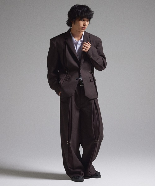 GRANCY スラックス 「GRANCY」Pierced Tuck Slacks / ピアスデザイン GRANCY スラックス 「GRANCY」Pierced Tuck Slacks / ピアスデザイン