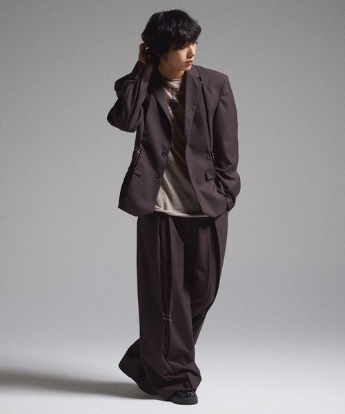 GRANCY スラックス 「GRANCY」Pierced Tuck Slacks / ピアスデザイン