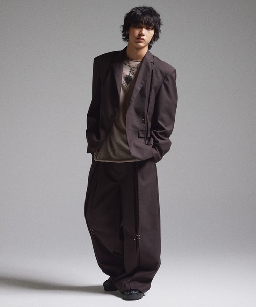 GRANCY スラックス 「GRANCY」Pierced Tuck Slacks / ピアスデザイン