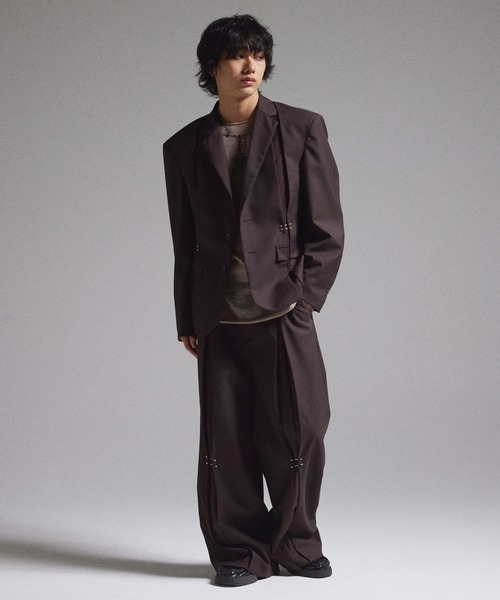 【GRANCY】ピアスデザインタックスラックス（試着のみ） GRANCY スラックス 「GRANCY」Pierced Tuck Slacks / ピアスデザイン