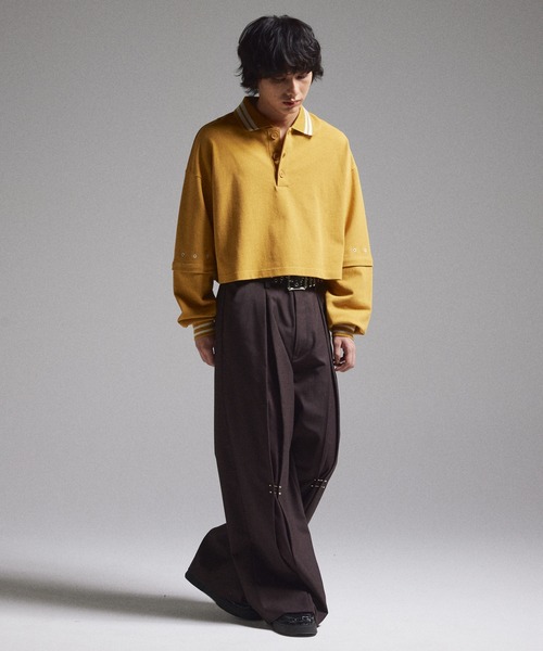 GRANCY スラックス 「GRANCY」Pierced Tuck Slacks / ピアスデザイン