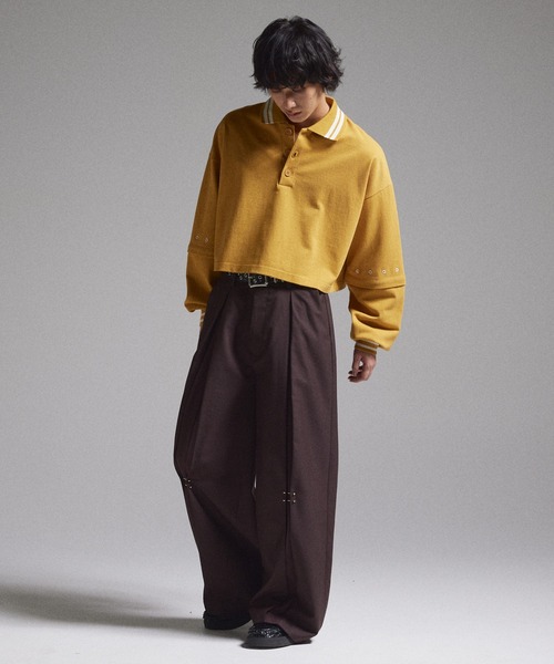 GRANCY スラックス 「GRANCY」Pierced Tuck Slacks / ピアスデザイン