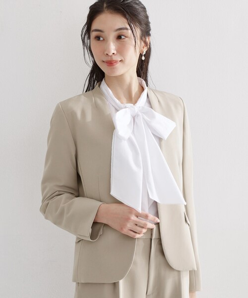 THE SHOP TK ジャケット ノーカラージャケット 入学式 卒業式 「通勤