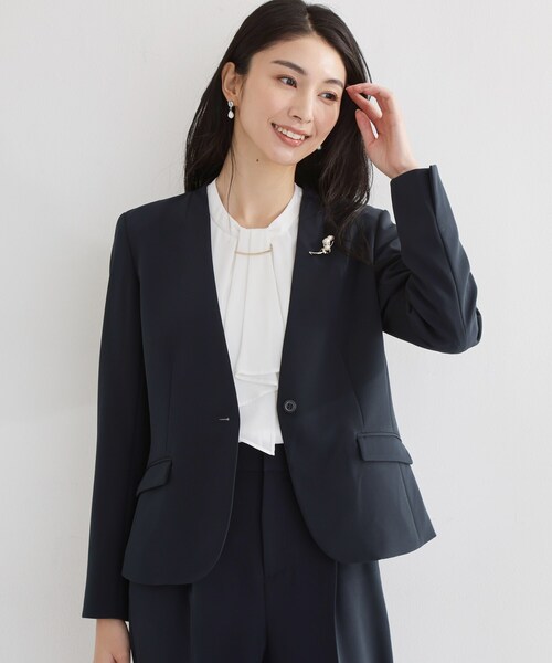 THE SHOP TK ジャケット ノーカラージャケット 入学式 卒業式 「通勤