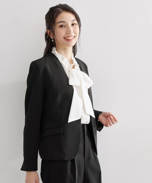 THE SHOP TK ジャケット ノーカラージャケット 入学式 卒業式 「通勤 THE SHOP TK ジャケット ノーカラージャケット 入学式 卒業式 「通勤