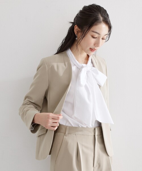 THE SHOP TK ジャケット ノーカラージャケット 入学式 卒業式 「通勤