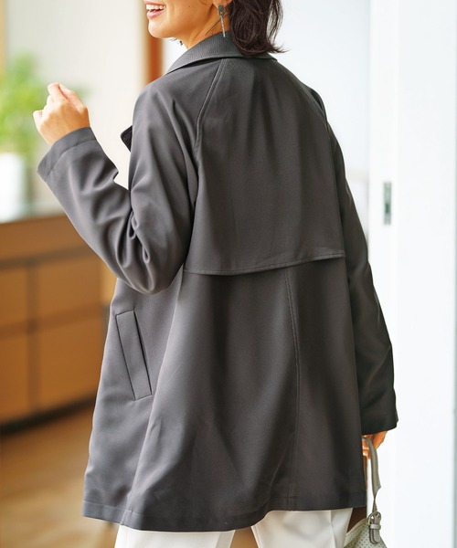「BELLUNA PLUS」 トレンチコート LARGE チャコール レディース_画像4