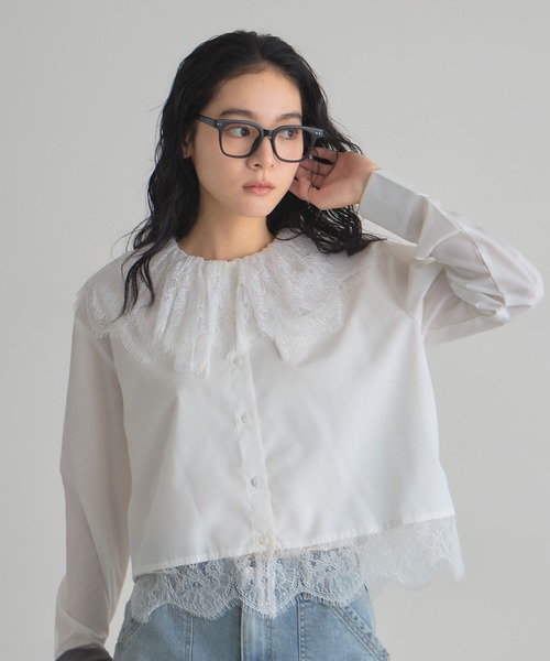 &. NOSTALGIA（ノスタルジア） ブラウス シャツ レースカラーブラウス