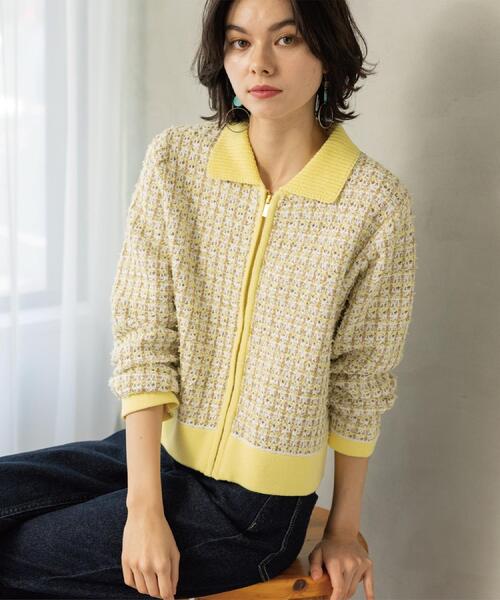 OPAQUE.CLIP（オペークドットクリップ） カーディガン ツイードライク