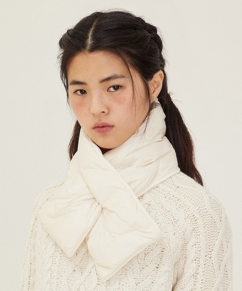 マフラー ストール WOMEN'S LOGO EMBROIDERED PADDED MUFFLER レディース