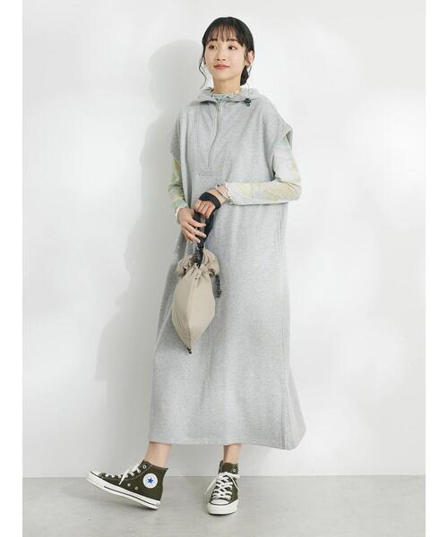 「CRAFT STANDARD BOUTIQUE」 半袖ワンピース FREE 杢グレー レディース_画像5